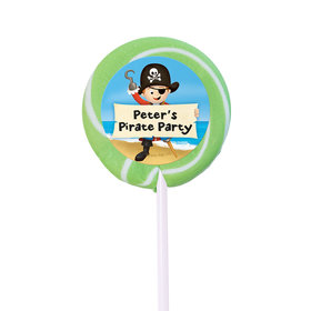 Birthday Personalized Small Swirly Pop Pirate Theme (24 Pack)