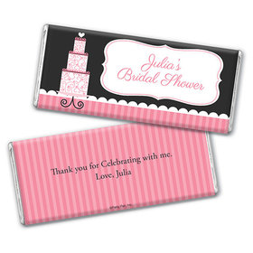 Personalized Bridal Shower Pink Cake Chocolate Bar & Wrapper