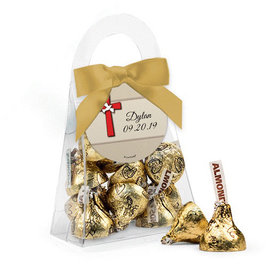 Personalized Boy Confirmation Favor Assembled Purse with Hershey's Kisses