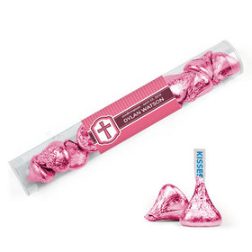 Personalized Girl Confirmation Favor Assembled Clear Tube with Hershey's Kisses