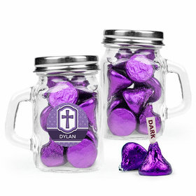 Personalized Girl Confirmation Favor Assembled Mini Mason Mug with Hershey's Kisses