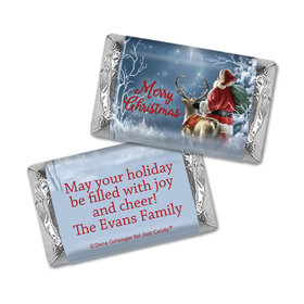 Personalized Christmas Starry Night Santa Mini Wrappers Only