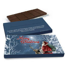 Deluxe Personalized Christmas Silent Night Santa Chocolate Bar in Gift Box (3oz Bar)