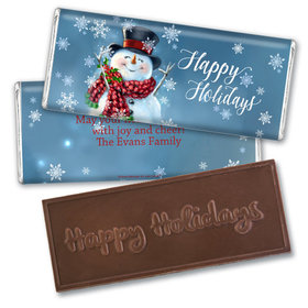 Personalized Christmas Jolly Snowman Embossed Chocolate Bar