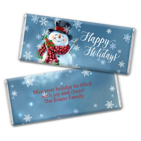 Personalized Christmas Jolly Snowman Chocolate Bar & Wrapper