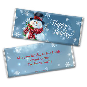 Personalized Christmas Jolly Snowman Chocolate Bar Wrappers Only