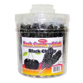 Black Cherry Rock Candy on a Stick (36 Pack)