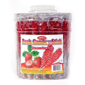 Strawberry Rock Candy on a Stick (36 Pack)