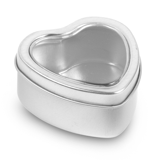 Heart Tin Silver Pack of 50