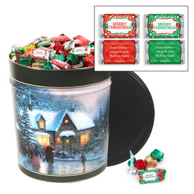Personalized Skater's Pond 20 lb Merry Christmas Hershey's Mix Tin