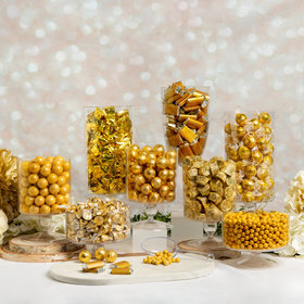 Gold Deluxe Candy Buffet Featuring Lindor Truffles by Lindt