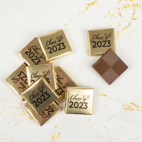 Gold Graduation Belgian Chocolate Squares - 40 Chocolate Squares