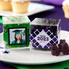 Personalized Graduation JUST CANDY® favor cube with Gummy Bears