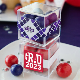 Personalized Graduation JUST CANDY® favor cube with Premium Malted Milk Balls