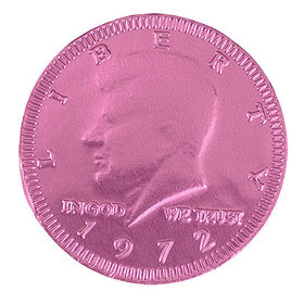 Fresch Milk Chocolate Coins New Pink Foil