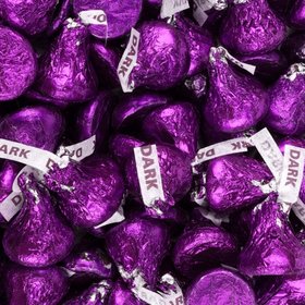 Purple Hershey's Dark Chocolate Kisses Foil Wrapped Bulk Chocolate Candy