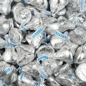Silver Hershey's Kisses Foil Wrapped Bulk Chocolate Candy