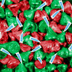 Green & Red Hershey's Kisses Foil Wrapped Bulk Chocolate Candy