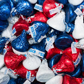 Red, Blue, & White Hershey's Kisses Foil Wrapped Bulk Chocolate