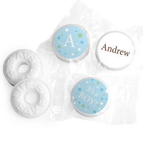 Baby Boy Announcement Personalized Life Savers Mints Dots