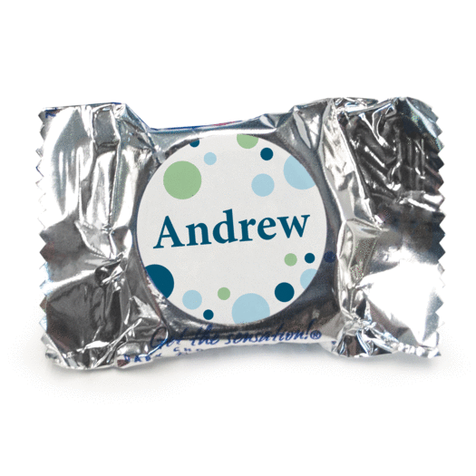 Baby Boy Announcement Personalized York Peppermint Patties Dots