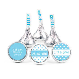 Baby Boy Announcement Personalized Hershey's Kisses Polka Dots Assembled Kisses