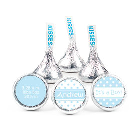 Baby Boy Announcement Personalized Hershey's Kisses Polka Dots Assembled Kisses