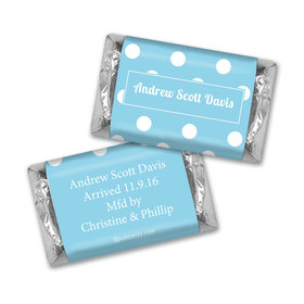 Personalized Baby Boy Announcement Polka Dots Hershey's Miniatures
