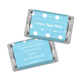Personalized Baby Boy Announcement Polka Dots Hershey's Miniature Wrappers Only