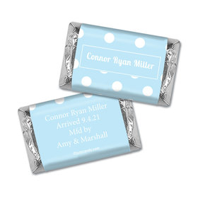 Personalized Baby Boy Announcement Polka Dots Hershey's Miniature Wrappers Only