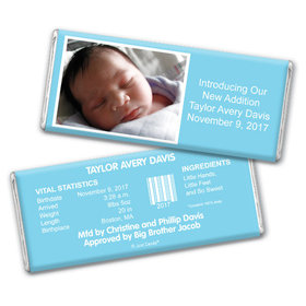 Baby Boy Announcement Personalized Chocolate Bar Photo
