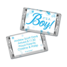 Personalized Boy Birth Announcement Bubbles Hershey's Miniatures