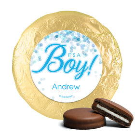 Personalized Boy Birth Announcement Bubbles Milk Chocolate Covered Oreos