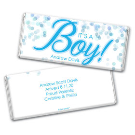Personalized Bubbles Baby Boy Birth Announcement Hershey's Chocolate Bar & Wrapper