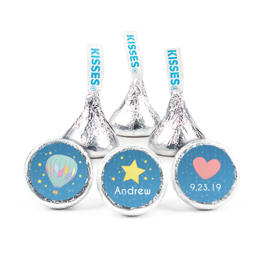 Personalized Boy Birth Announcement Stars Hershey's Kisses
