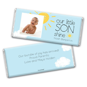 Personalized Our Little Son Shine Baby Boy Birth Announcement Hershey's Chocolate Bar Wrappers