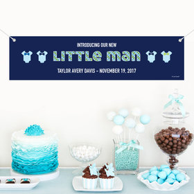 Personalized Birth Announcement Little Man 5 Ft. Banner