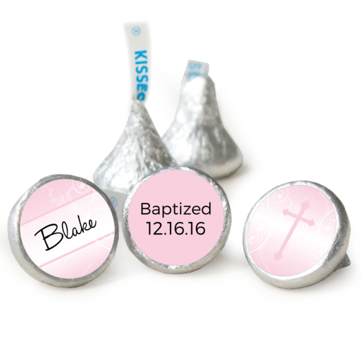 Baptism Personalized Hershey's Kisses , Cross & Scroll Assembled Kisses