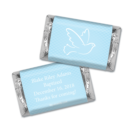 Baptism Personalized Hershey's Miniatures Wrappers Dove Frame Message