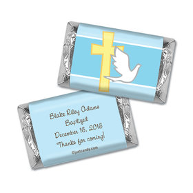 Baptism Personalized Hershey's Miniatures Wrappers Dove & Cross