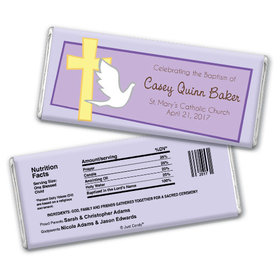 Baptism Personalized Chocolate Bar Dove & Cross