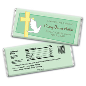 Baptism Personalized Chocolate Bar Wrappers Dove & Cross