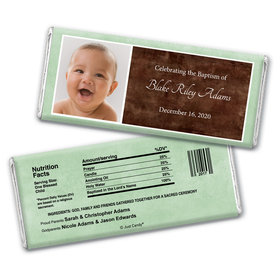 Baptism Personalized Chocolate Bar Wrappers Photo & Message
