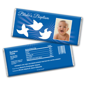 Baptism Personalized Chocolate Bar Peace Doves