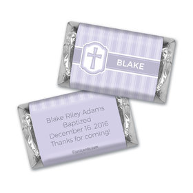 Baptism Personalized Hershey's Miniatures Cross & Stripes