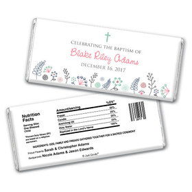 Baptism Personalized Chocolate Bar Flower Blooms