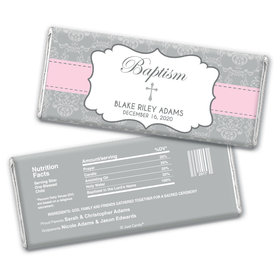 Baptism Personalized Chocolate Bar Wrappers Framed Cross