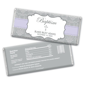 Baptism Personalized Chocolate Bar Wrappers Framed Cross