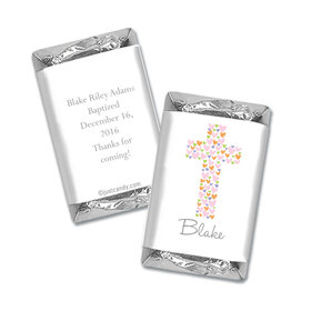Baptism Personalized Hershey's Miniatures Wrappers Cross of Hearts