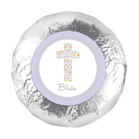 Baptism 1.25" Sticker Cross of Hearts (48 Stickers)